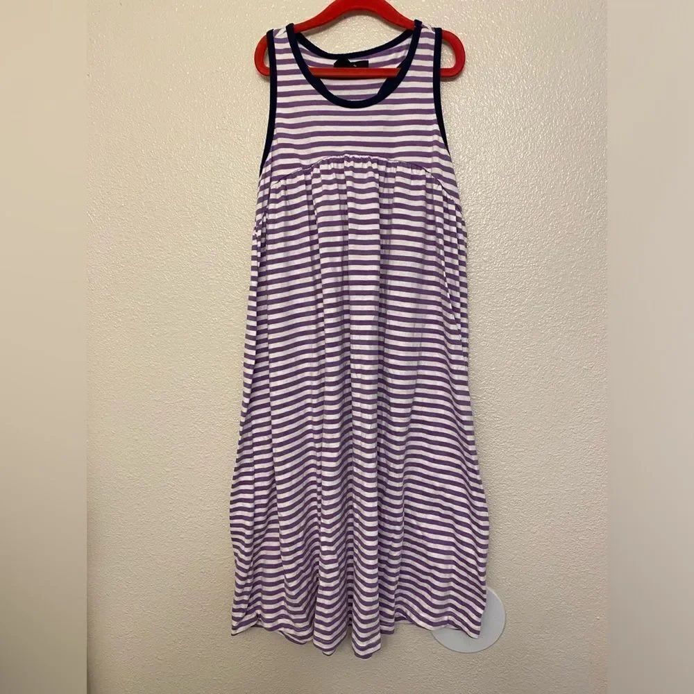 Gap lavender purple stripe hi low long Maxi racer back summer dress XL /12